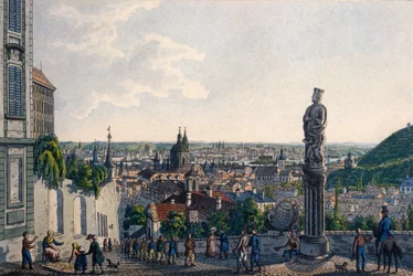 Vista de Praga do New Castle Steps, 1835 (gravura colorida)